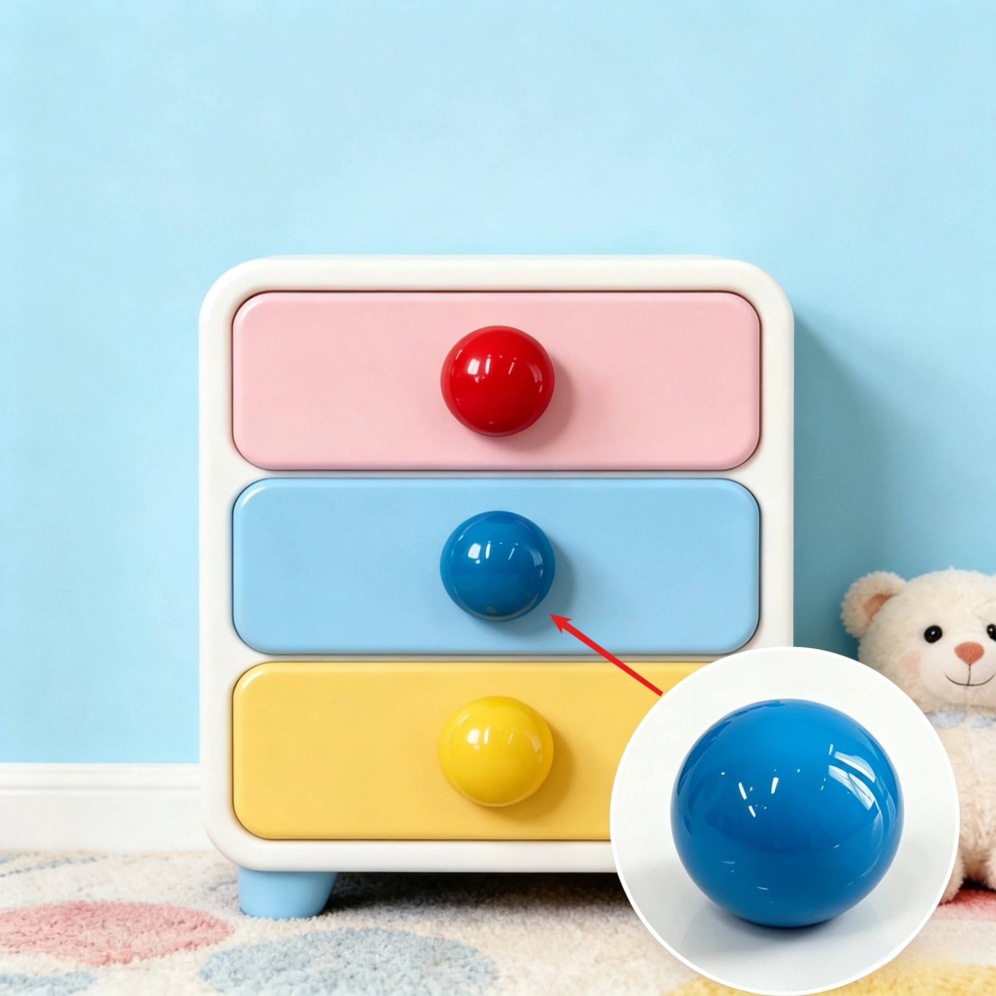 Cabinet Knob Round - 6pcs Single-Hole Round Ball Cabinet Knobs,