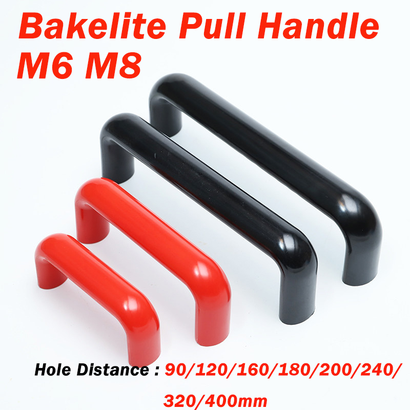 Red/Black Oval Bakelite Handle - Furniture Hardware Black ulasan dan harga