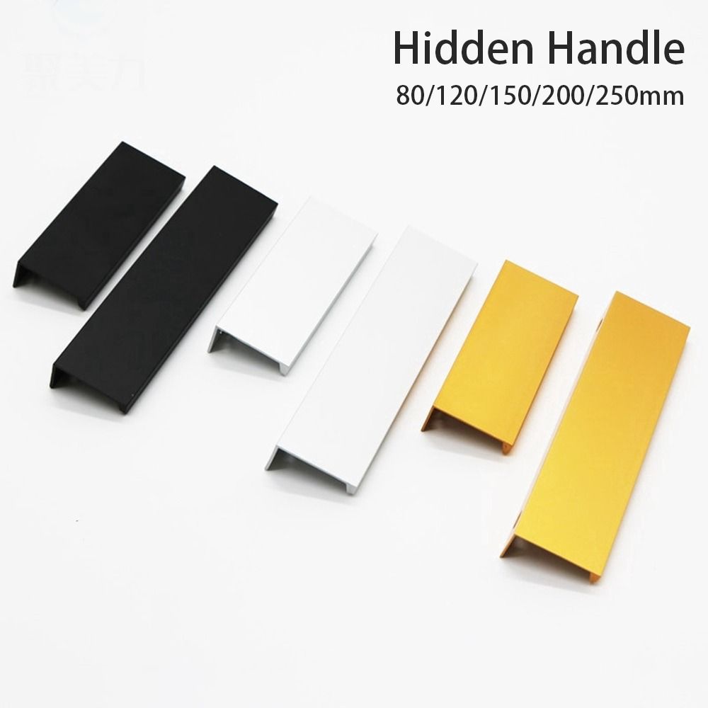 Long Pull Hidden Handles Furni - Furniture Hardware Black ulasan dan harga