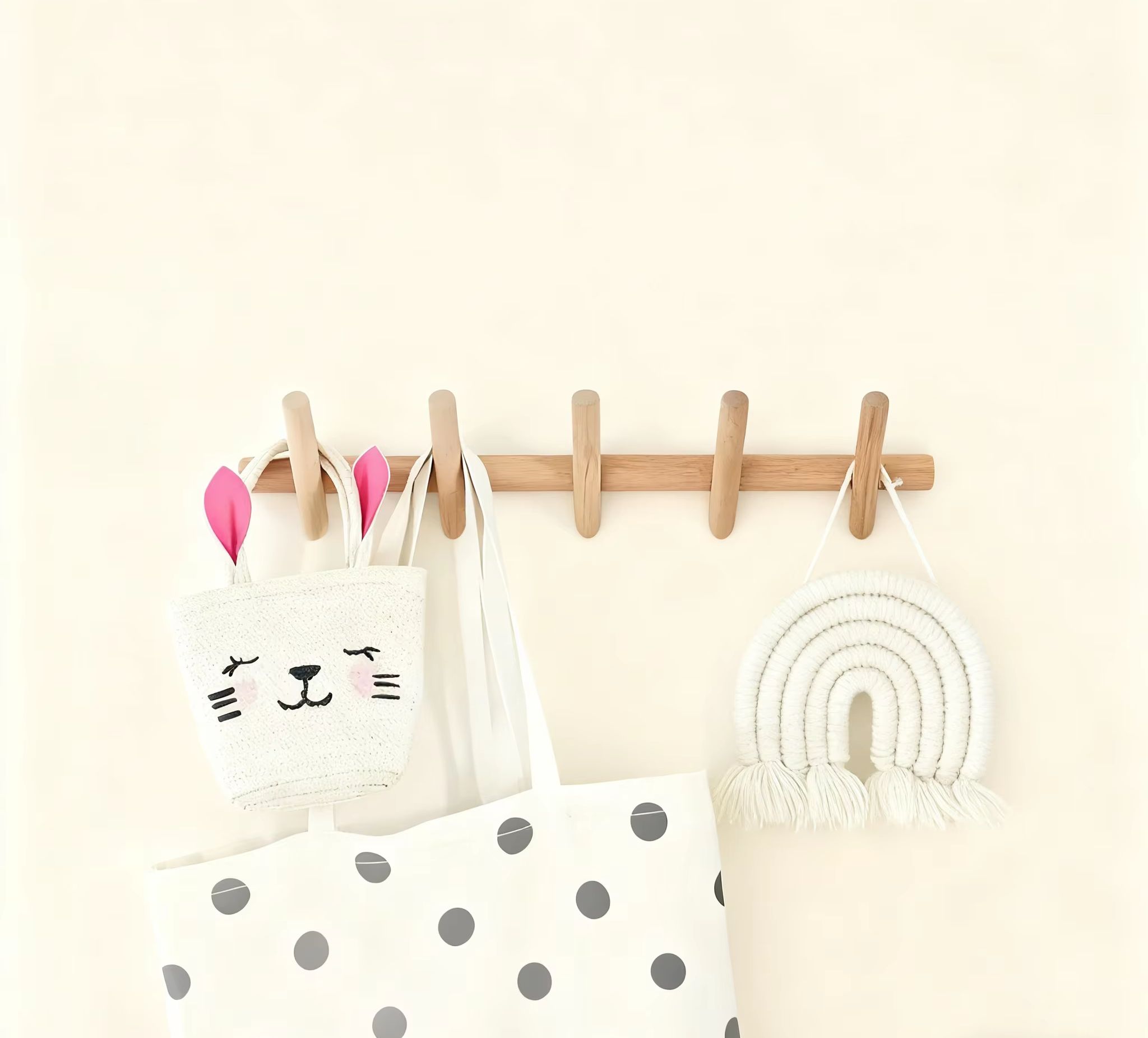 Nordic Solid Wood Coat Rack wi - Furniture Hook Hardware ulasan dan harga