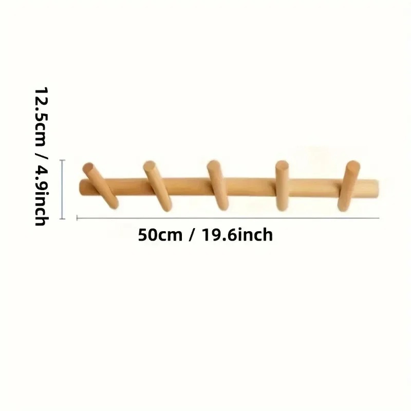 Nordic Solid Wood Coat Rack wi - Furniture Hook Hardware ulasan dan harga
