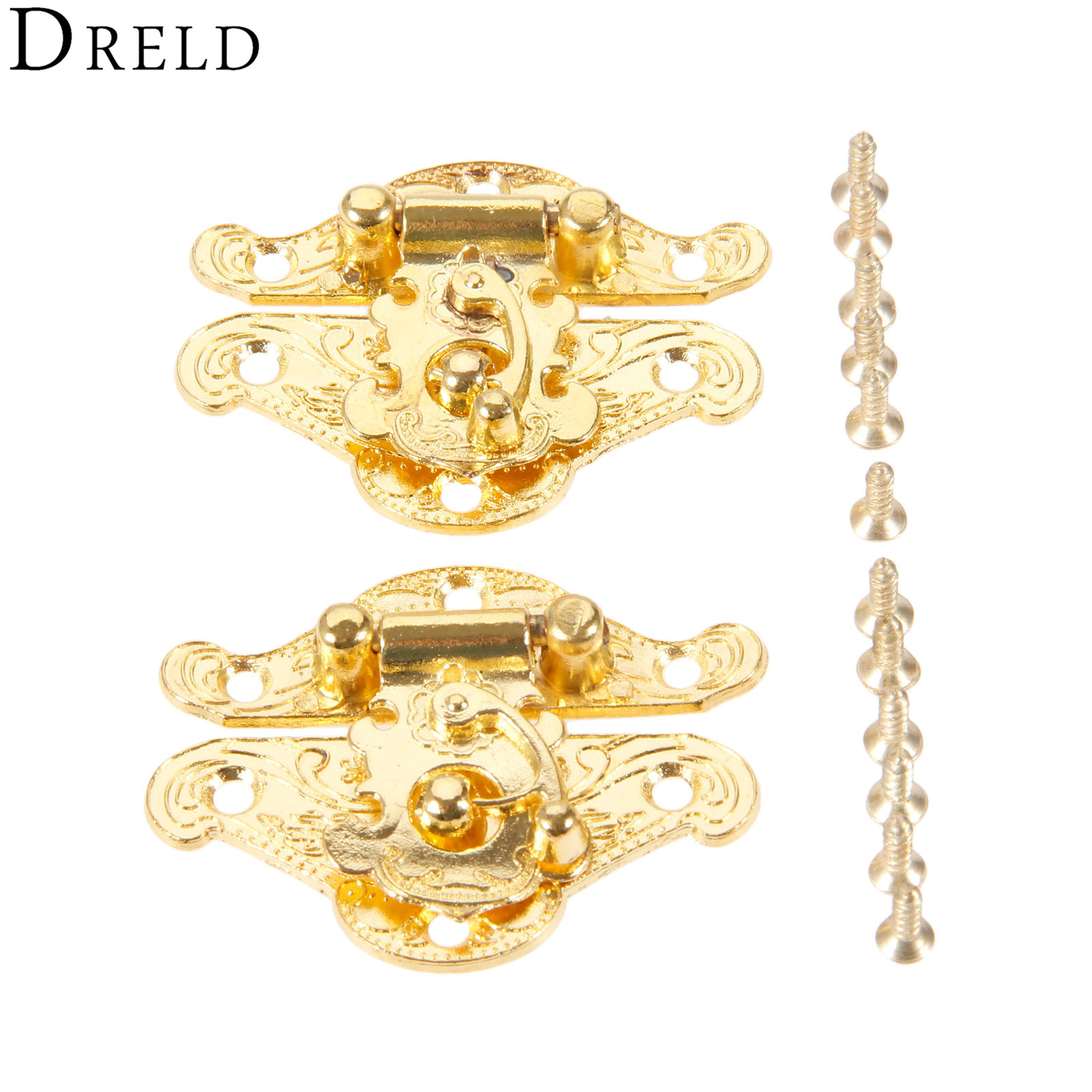 DRELD 2Pcs Antique Gold Box La - Furniture Hardware Tools ulasan dan harga
