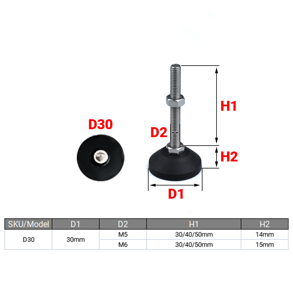 8Pcs Dia 30mm Universal Adjust - Furniture Hardware Legs ulasan dan harga