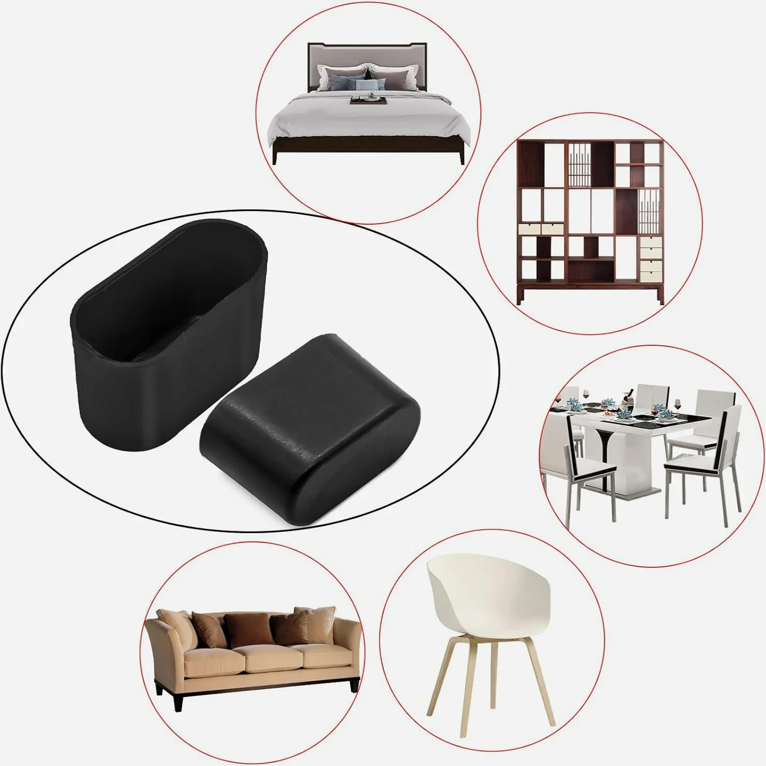 4-32Pcs Silicone Oval Chair Le - Furniture Hardware Legs ulasan dan harga