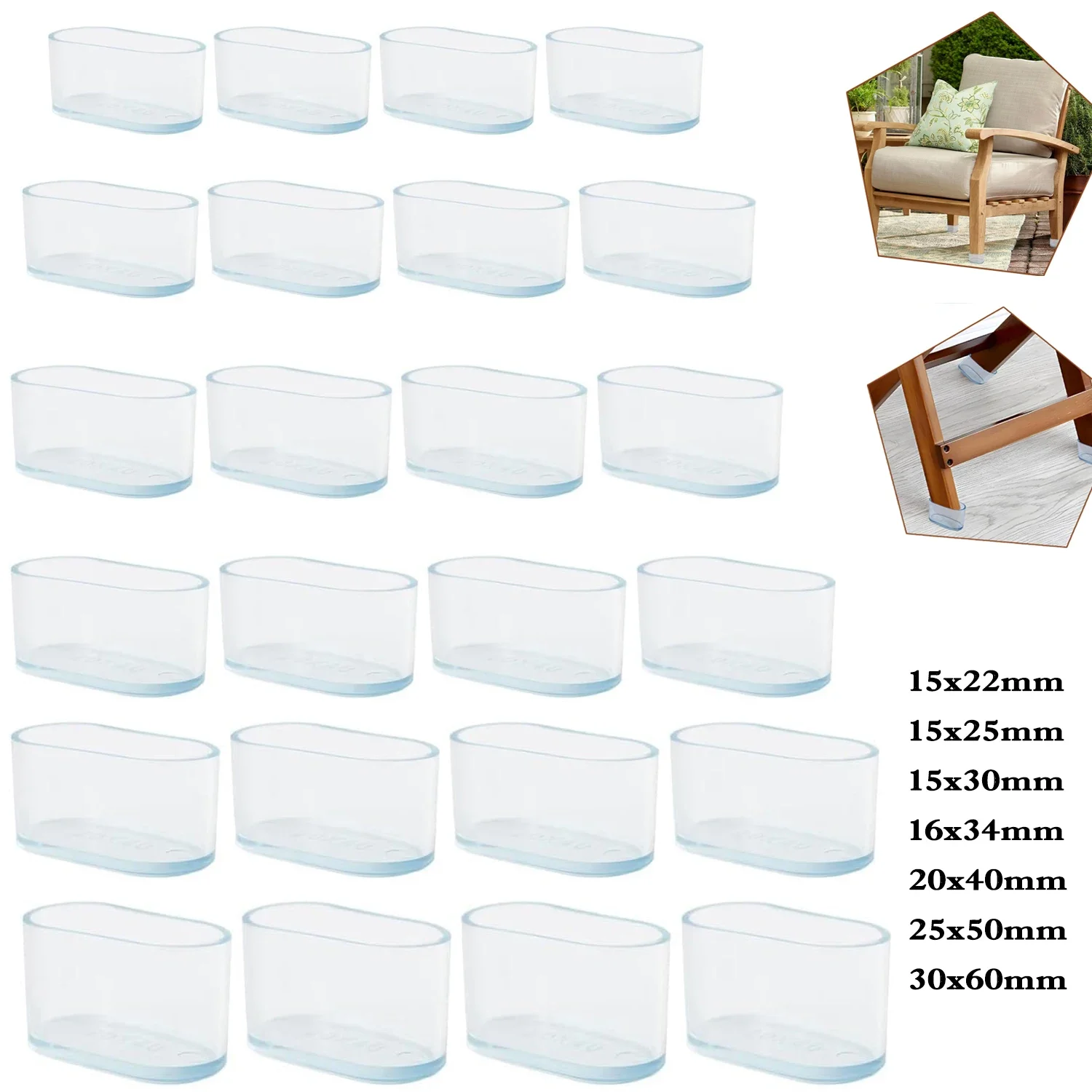 4-32Pcs Silicone Oval Chair Le - Furniture Hardware Legs ulasan dan harga