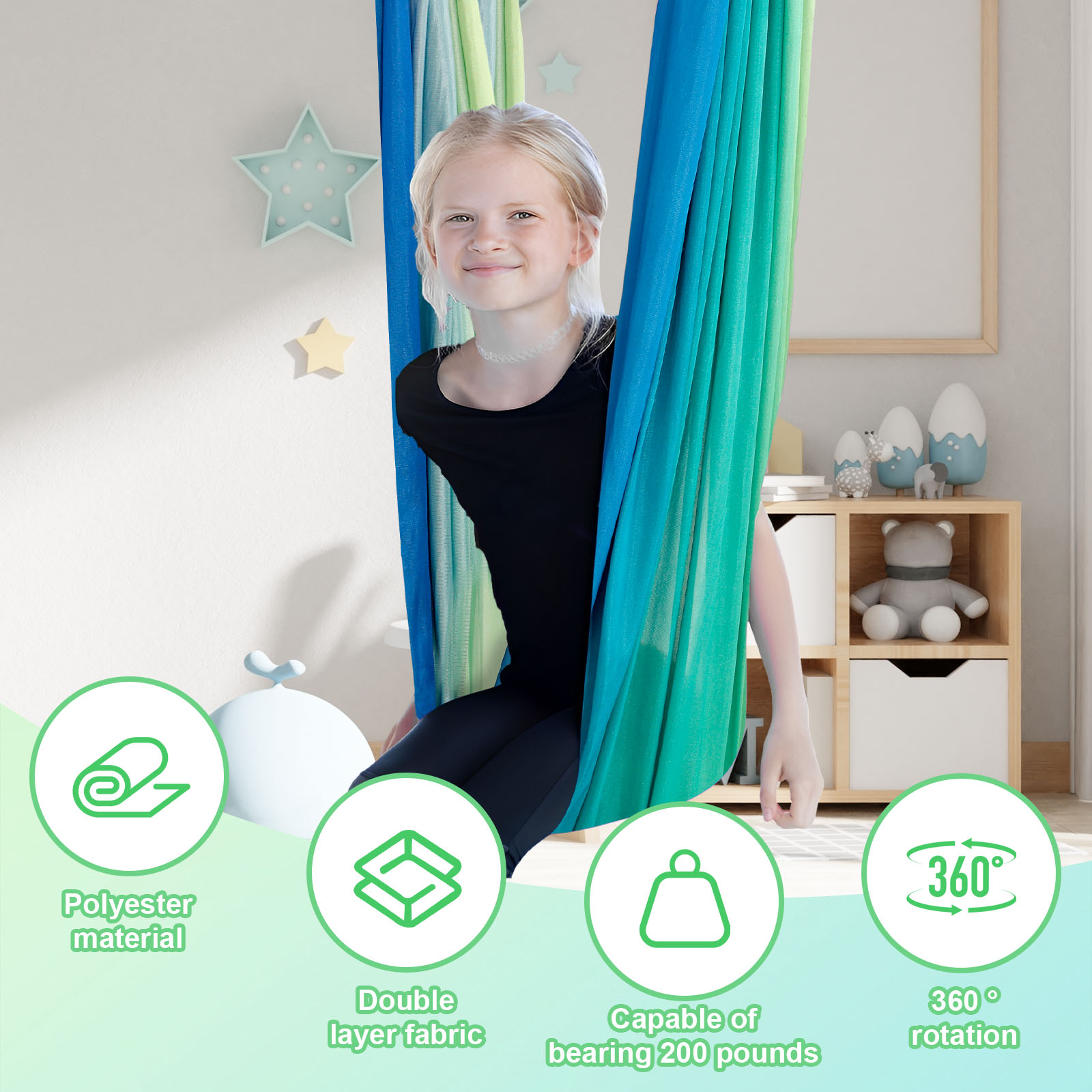 Kids Sensory Swings Double Lay - Furniture Hook Hardware ulasan dan harga
