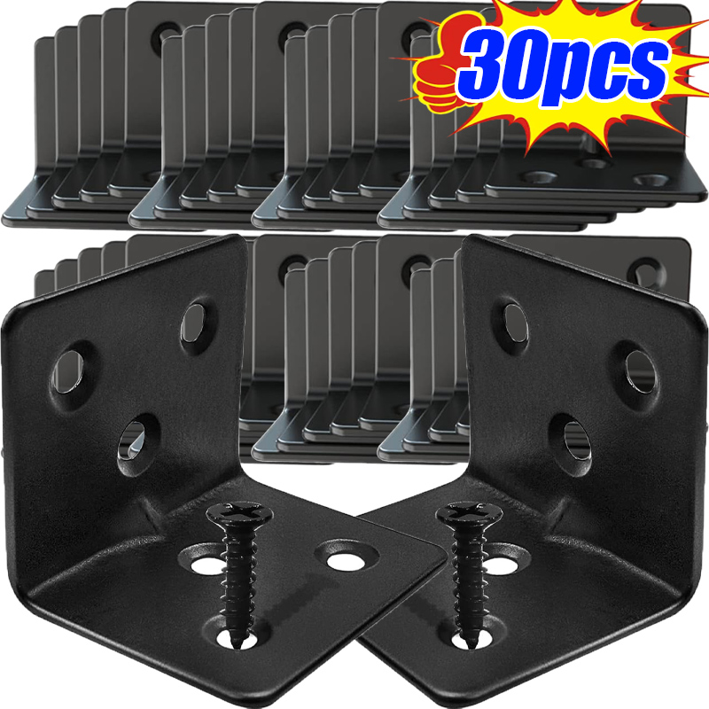 10/30pcs Black L-shaped Right  - Furniture Hardware Black ulasan dan harga