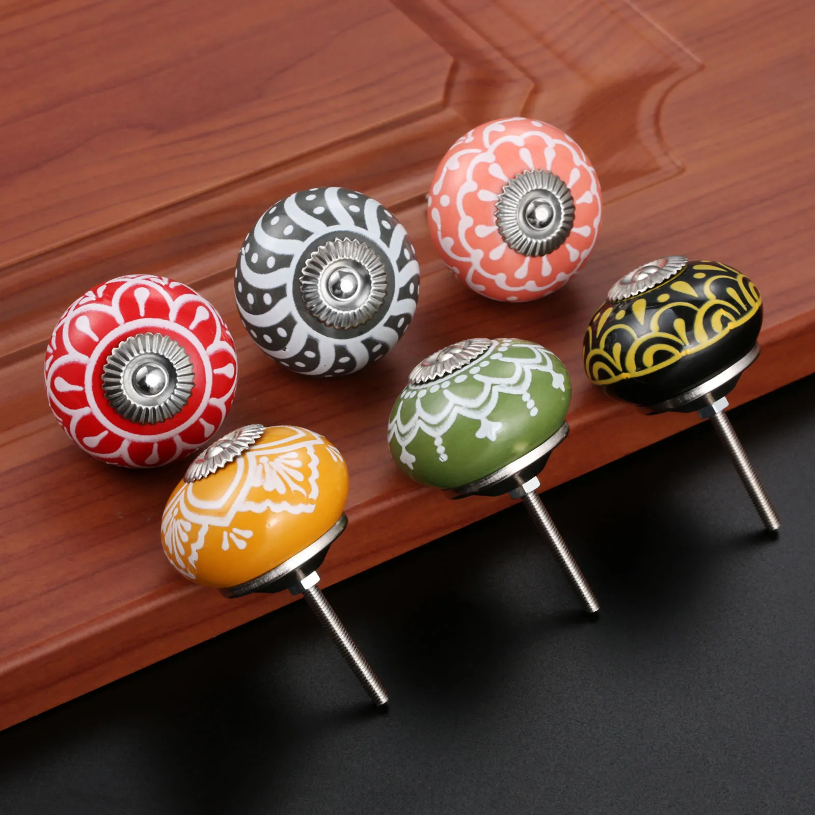 40mm Vintage Floral Prints Cer - Cabinet Knob Round ulasan dan harga
