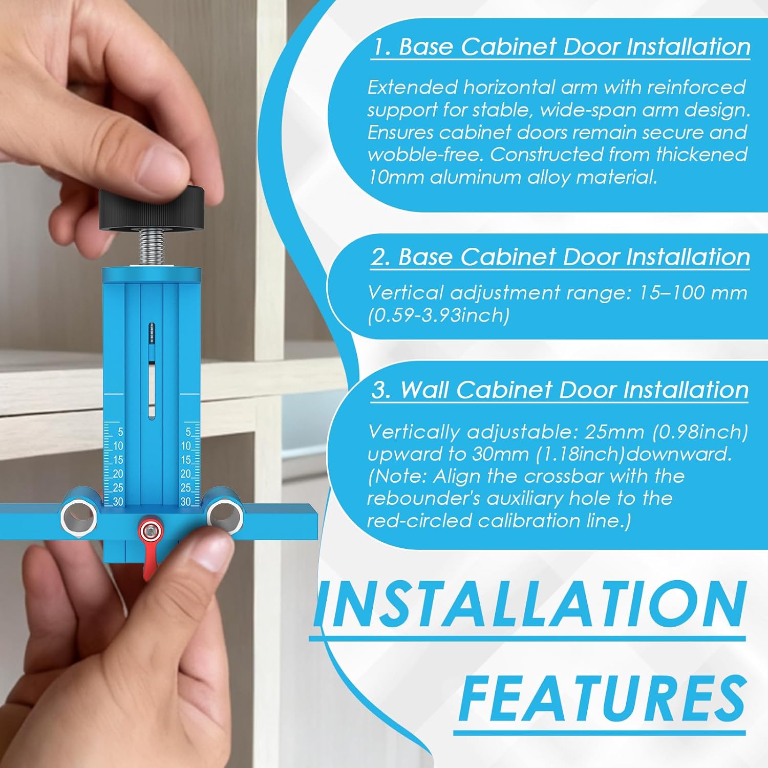 3 in 1 Cabinet Door Mounting J - Furniture Hardware Tools ulasan dan harga