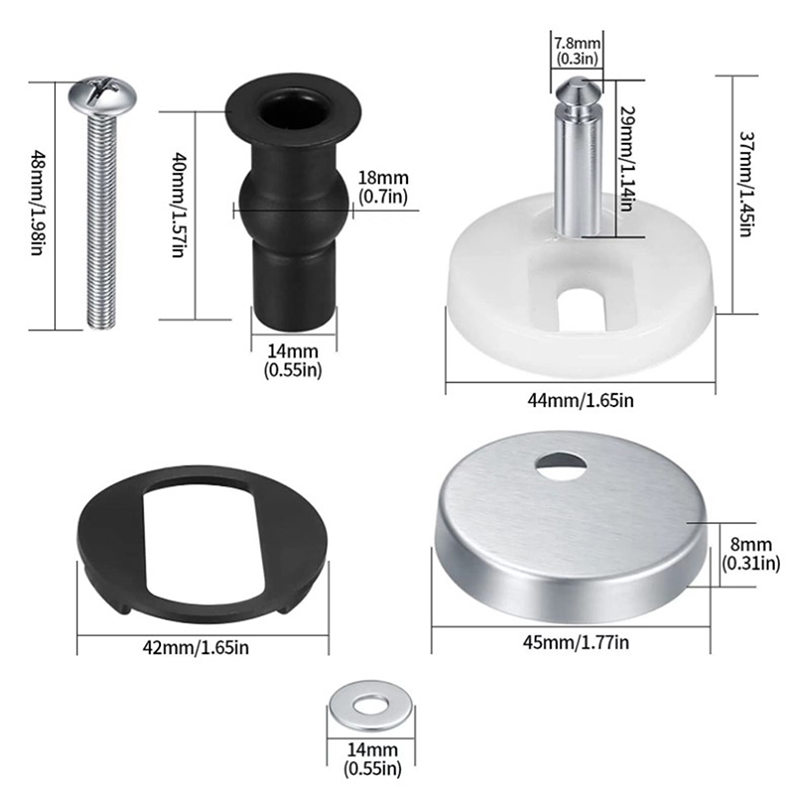 2Pcs Toilet Seat Top Fix Hinge - Furniture Screw Type ulasan dan harga