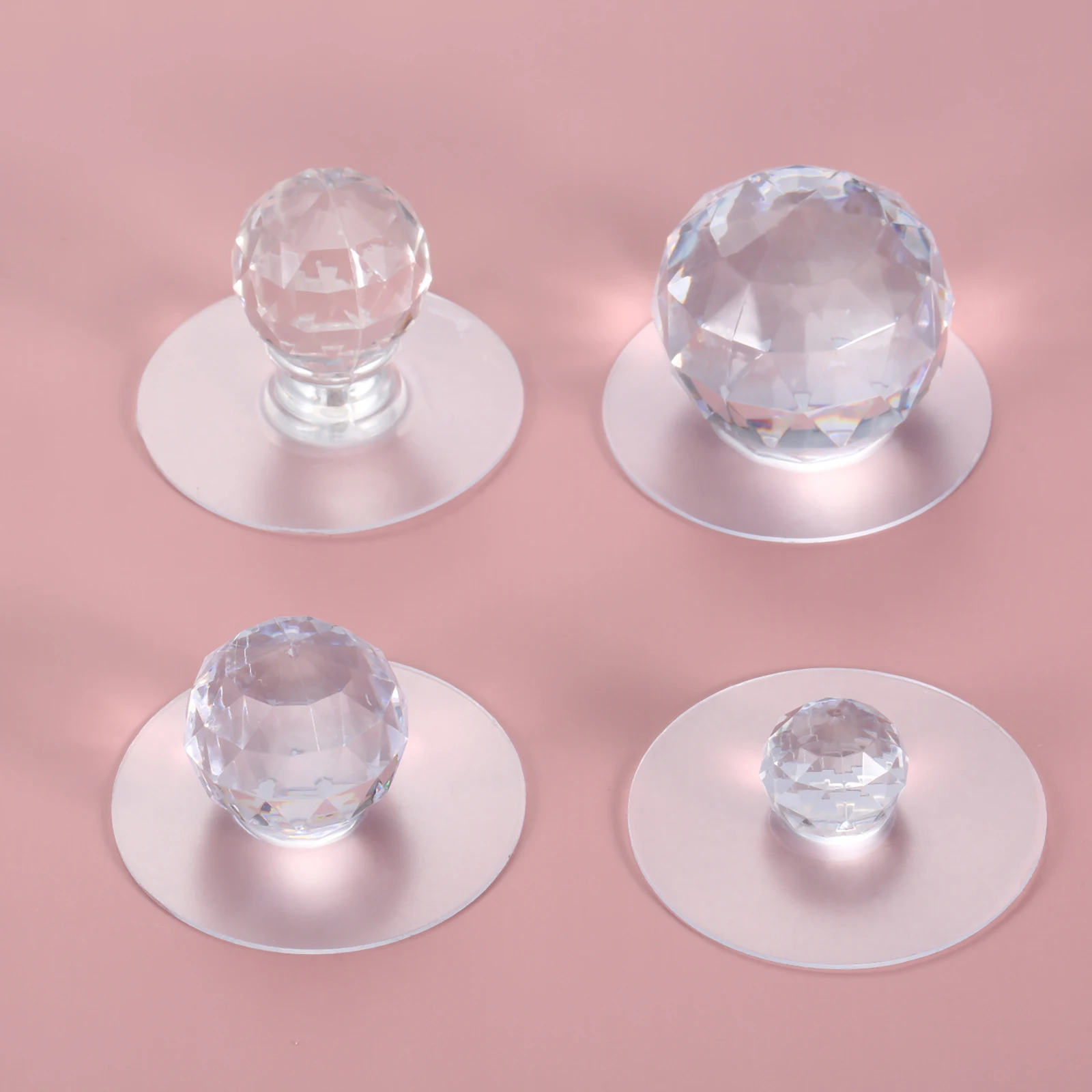 2 or 1pc Drill Free Transparen - Cabinet Knob Round ulasan dan harga